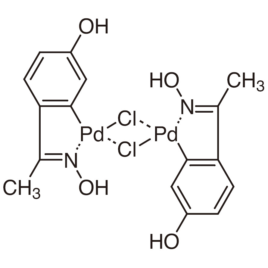 TCI D3807 419581-64-9 Di-mu-chlorobis[5-hydroxy-2-[1-(hydroxyimino)ethyl]phenyl]palladium(II) Dimer