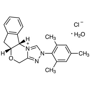 (+)-(5aR,10bS)-5a,10b-Dihydro-2-(2,4,6-trimethylphenyl)-4H,6H-indeno[2,1-b][1,2,4]triazolo[4,3-d][1,4]oxazinium Chloride Monohydrate (CAS 903571-02-8) - TCI D3983 - AMI Scientific