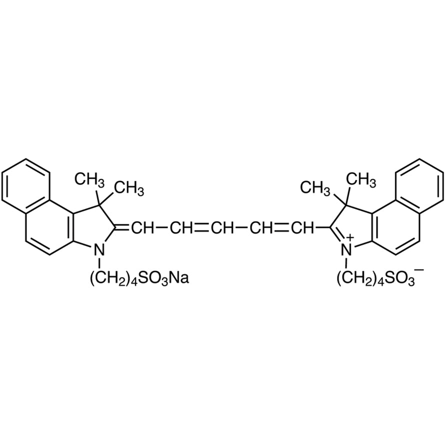 3,3,3',3'-Tetramethyl-1,1'-bis(4-sulfobutyl)benzoindodicarbocyanine Sodium Salt (CAS 64285-36-5) - TCI D4463 - AMI Scientific