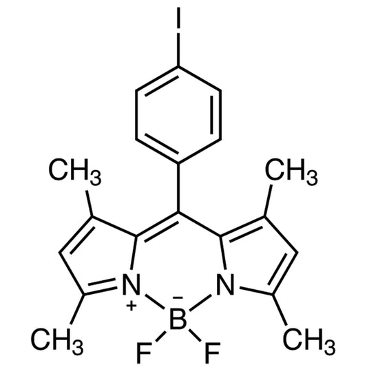[1-[(3,5-Dimethyl-1H-pyrrol-2-yl)(3,5-dimethyl-2H-pyrrol-2-ylidene)methyl]-4-iodobenzene](difluoroborane) (CAS 250734-47-5) - TCI D4632 - AMI Scientific