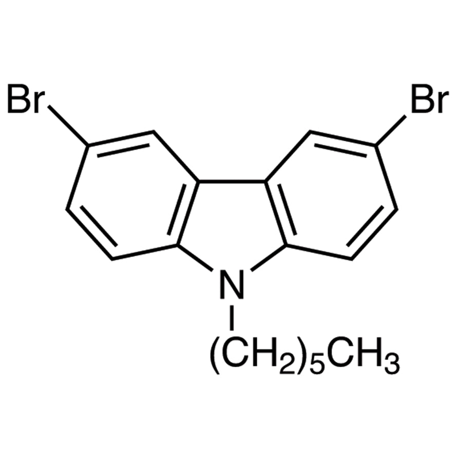 3,6-Dibromo-9-hexyl-9H-carbazole (CAS 150623-72-6) - TCI D5410 - AMI Scientific