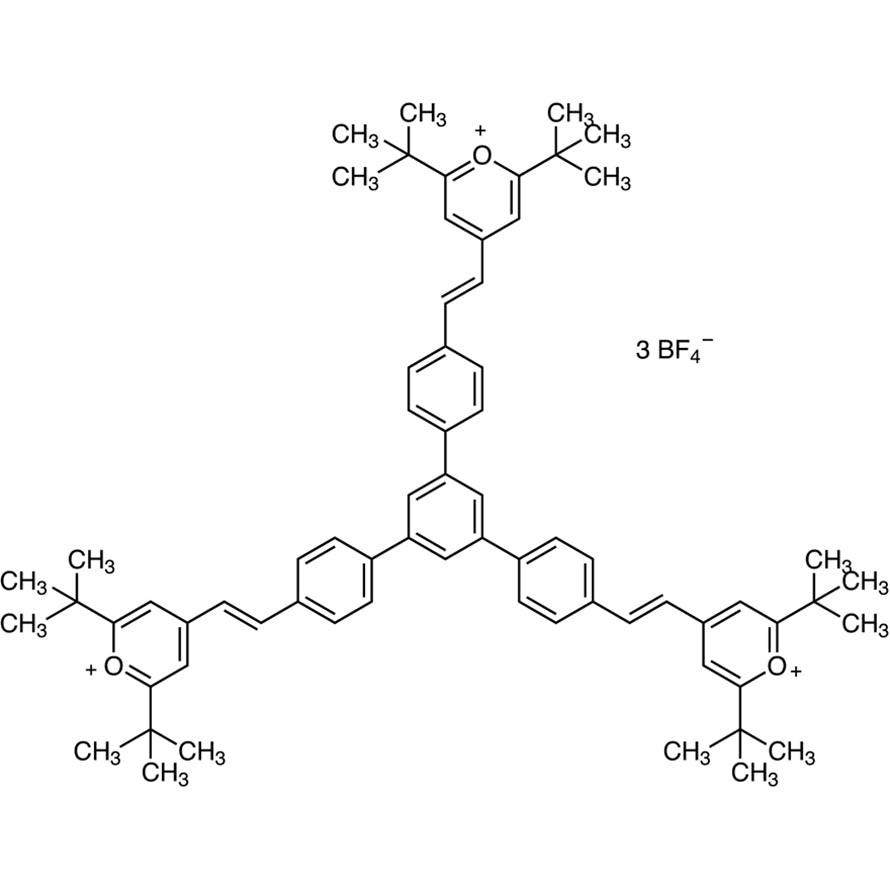 TCI D5497 2056254-18-1 1,3,5-Tris[4-[(E)-2-(2,6-di-tert-butylpyrylium-4-yl)vinyl]phenyl]benzene Tetrafluoroborate