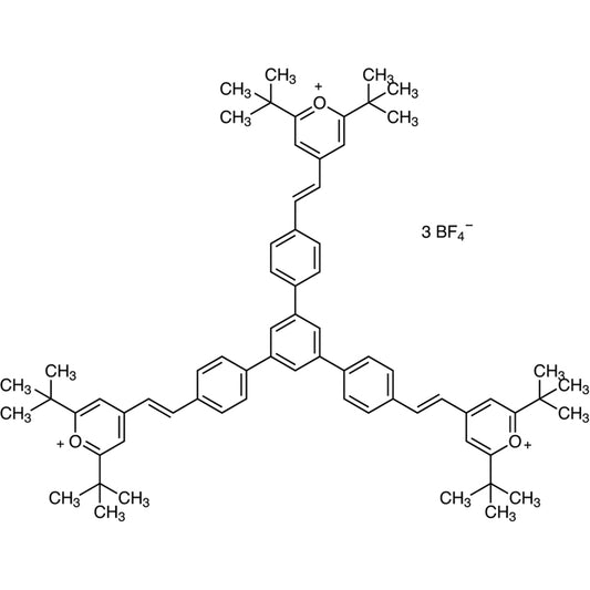 TCI D5497 2056254-18-1 1,3,5-Tris[4-[(E)-2-(2,6-di-tert-butylpyrylium-4-yl)vinyl]phenyl]benzene Tetrafluoroborate