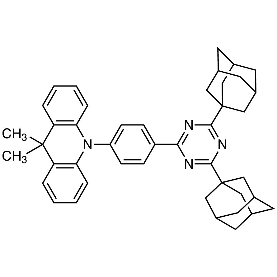 TCI D5745 2250187-15-4 10-[4-[4,6-Di(adamantan-1-yl)-1,3,5-triazin-2-yl]phenyl]-9,9-dimethyl-9,10-dihydroacridine (purified by sublimation)