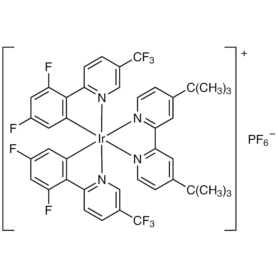TCI D5817 870987-63-6 (4,4'-Di-tert-butyl-2,2'-bipyridine)bis[3,5-difluoro-2-[5-trifluoromethyl-2-pyridinyl-kappaN)phenyl-kappaC]iridium(III) Hexafluorophosphate