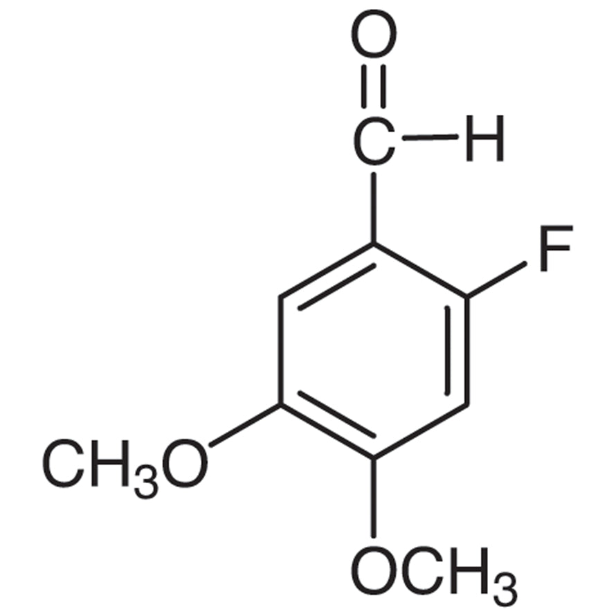 TCI F0441 71924-62-4 2-Fluoro-4,5-dimethoxybenzaldehyde — struktur kimia