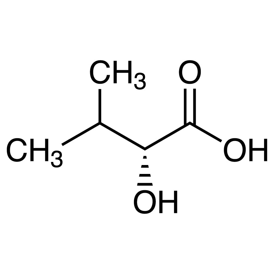 TCI H1810 17407-56-6 (R)-2-Hydroxy-3-methylbutanoic Acid — struktur kimia