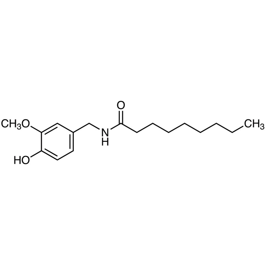 TCI M0900 2444-46-4 N-Vanillylnonanamide [=Capsaicin (Synthetic)] — struktur kimia
