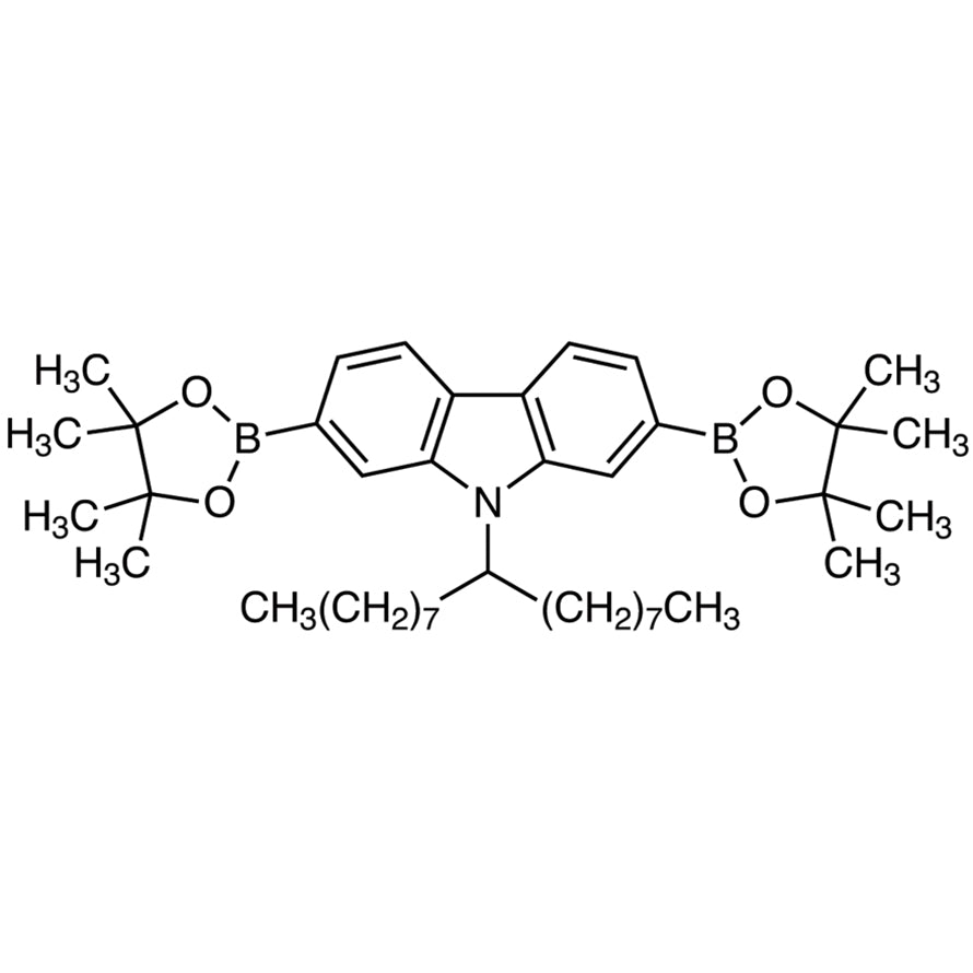 TCI O0428 958261-51-3 9-(9-Heptadecanyl)-2,7-bis(4,4,5,5-tetramethyl-1,3,2-dioxaborolan-2-yl)carbazole