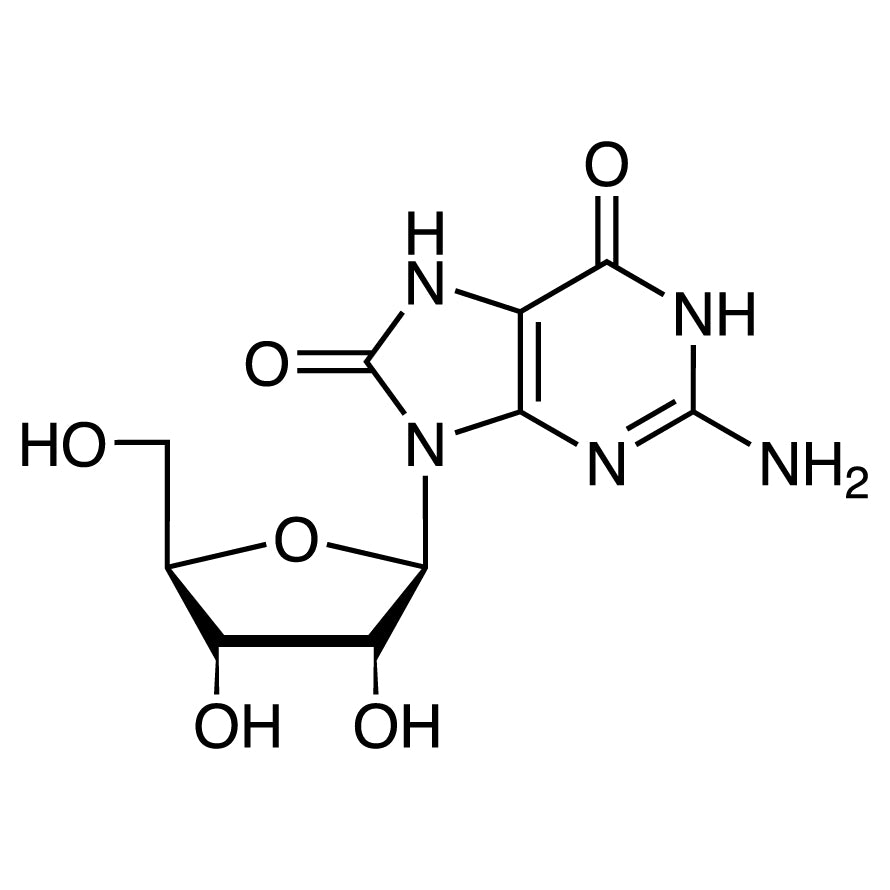 TCI O0661 3868-31-3 8-Hydroxyguanosine — struktur kimia
