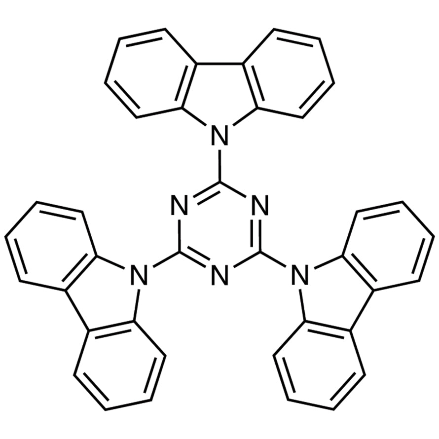 TCI T2700 134984-37-5 2,4,6-Tri(9H-carbazol-9-il)-1,3,5-triazine (dimurnikan dengan sublimasi)