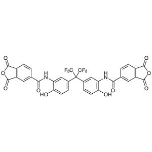 TCI T4007 223255-30-9 N,N'-[(Perfluoropropane-2,2-diyl)bis(6-hidroksi-3,1-fenilena)]bis(1,3-diokso-1,3-dihidroisobenzofuran-5-karboksamida)