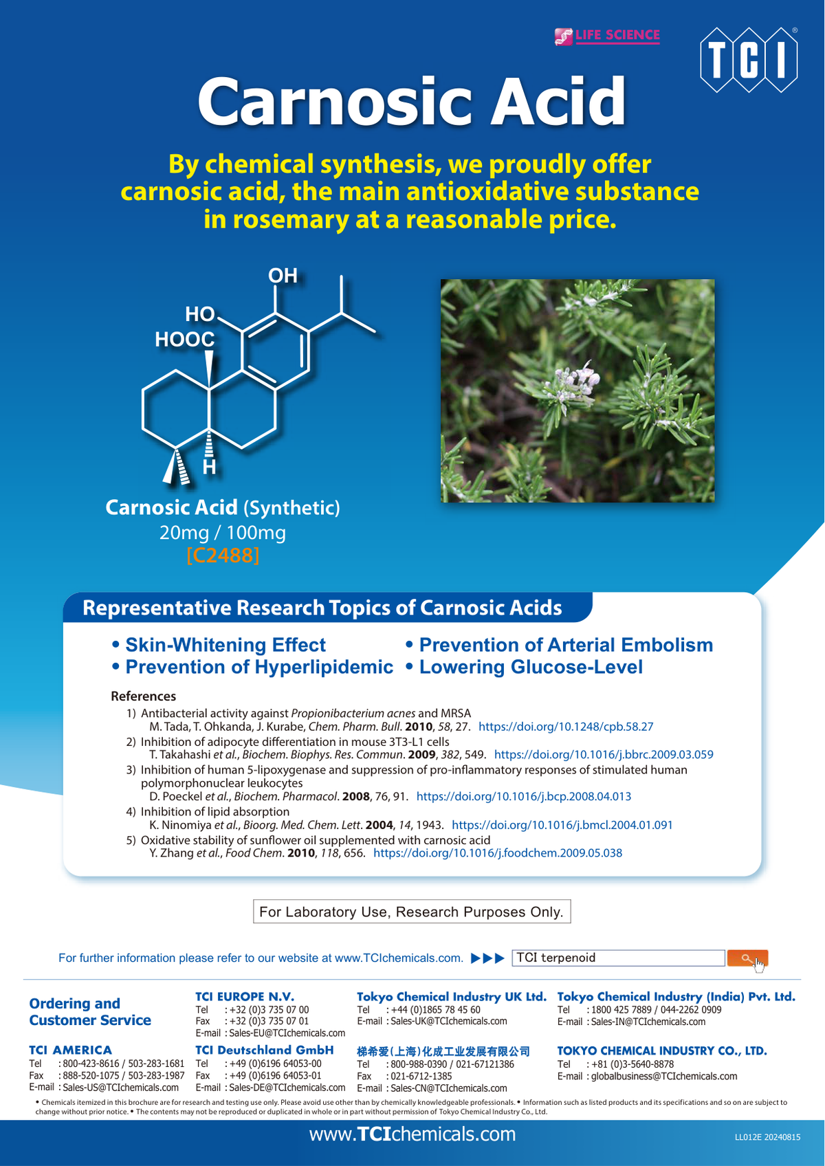 Carnosic Acid (Synthetic) - brosur TCI: Carnosic Acid