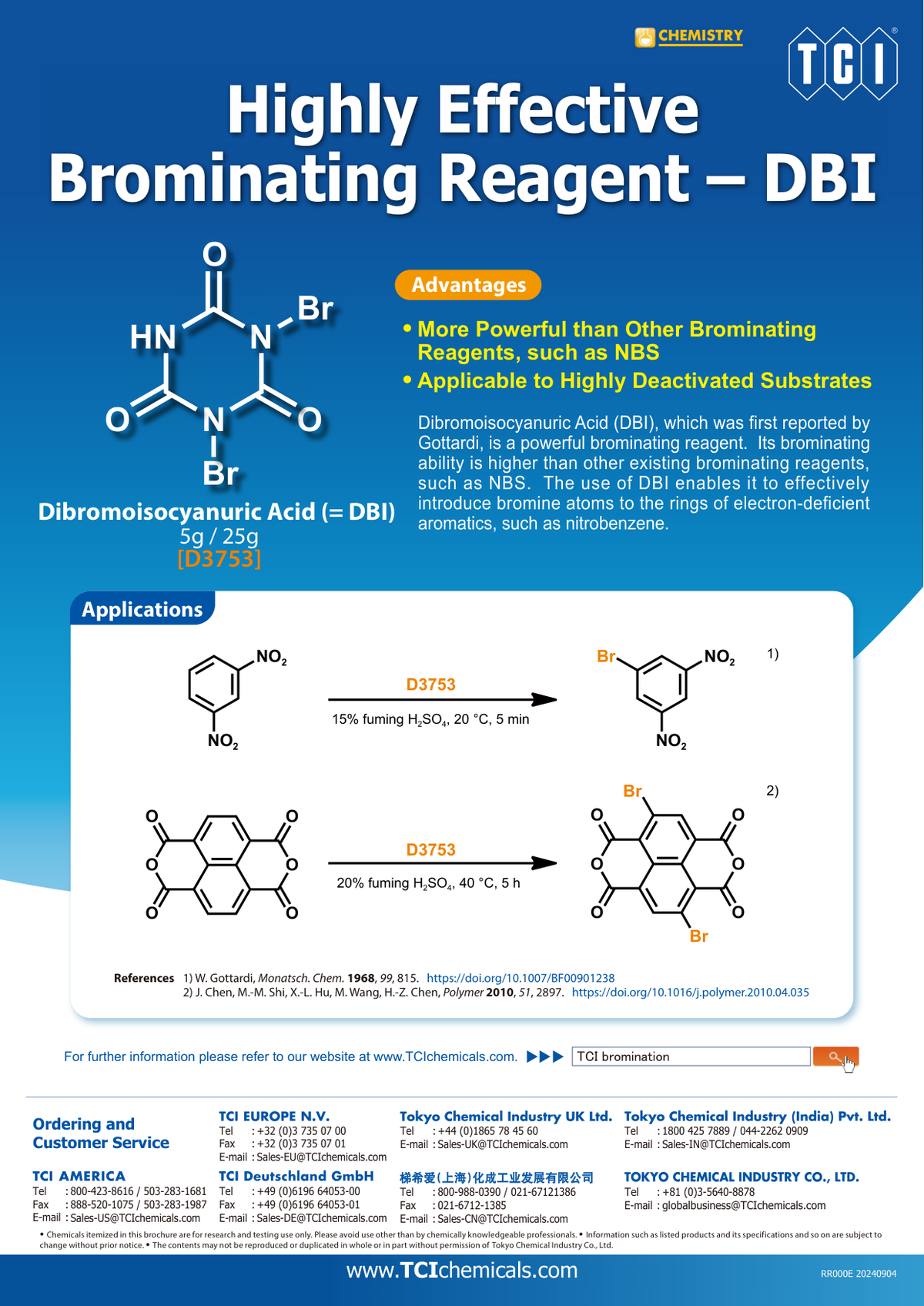 Dibromoisocyanuric Acid - brosur TCI: Highly Effective Brominating Reagent-DBI