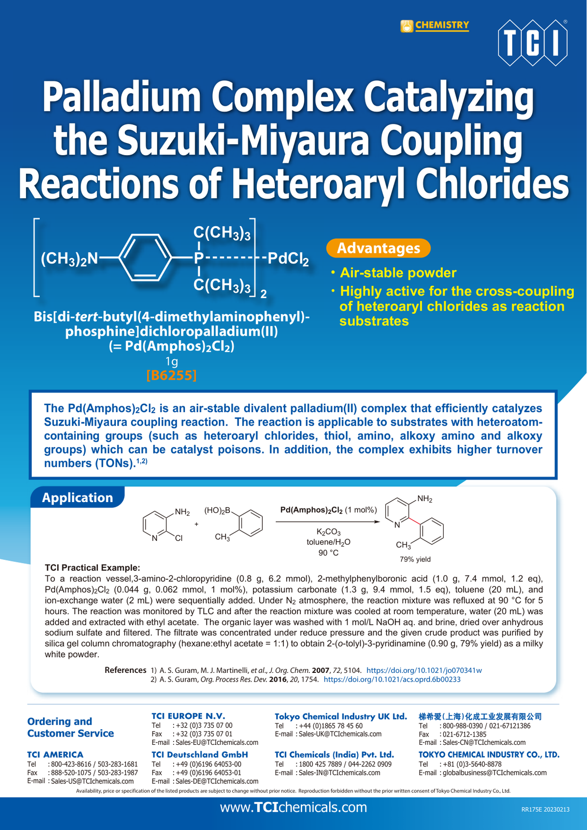 Bis[di-tert-butyl(4-dimethylaminophenyl)phosphine]dichloropalladium(II) - brosur TCI: Palladium Complex Catalyzing the Suzuki-Miyaura Coupling Reactions of Heteroaryl Chlorides