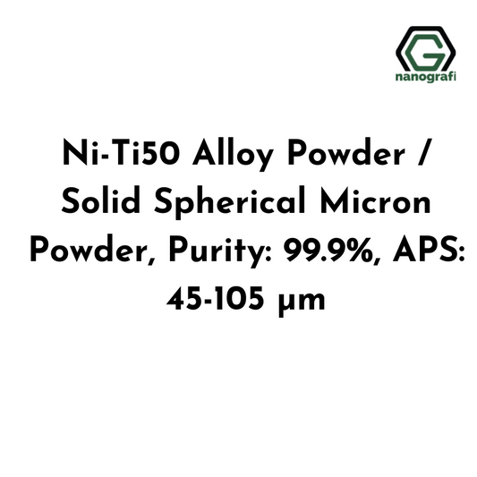 Nanografi NG04EO072364 Ni-Ti50 Alloy Powder / Solid Spherical Micron Powder 99.9%