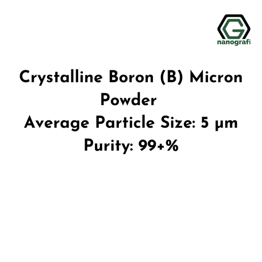 Crystalline Boron (B) Micron Powder, Average Particle Size: 5 µm, Purity: 99+% - Nanografi Advanced Materials