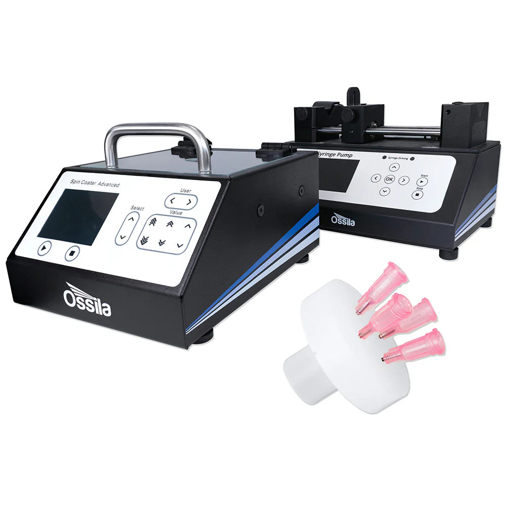 Ossila Spin Coater Single Syringe Pump Chuck Multi-substrate PTFE L2001A3-L2003S2-U2-US/EU/UK/AU
